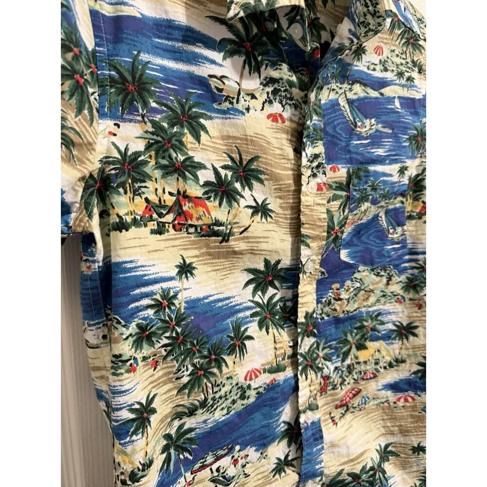 J. Crew Men’s Mercantile Button Up Shirt Sailing Lagoon Print Blue Size S